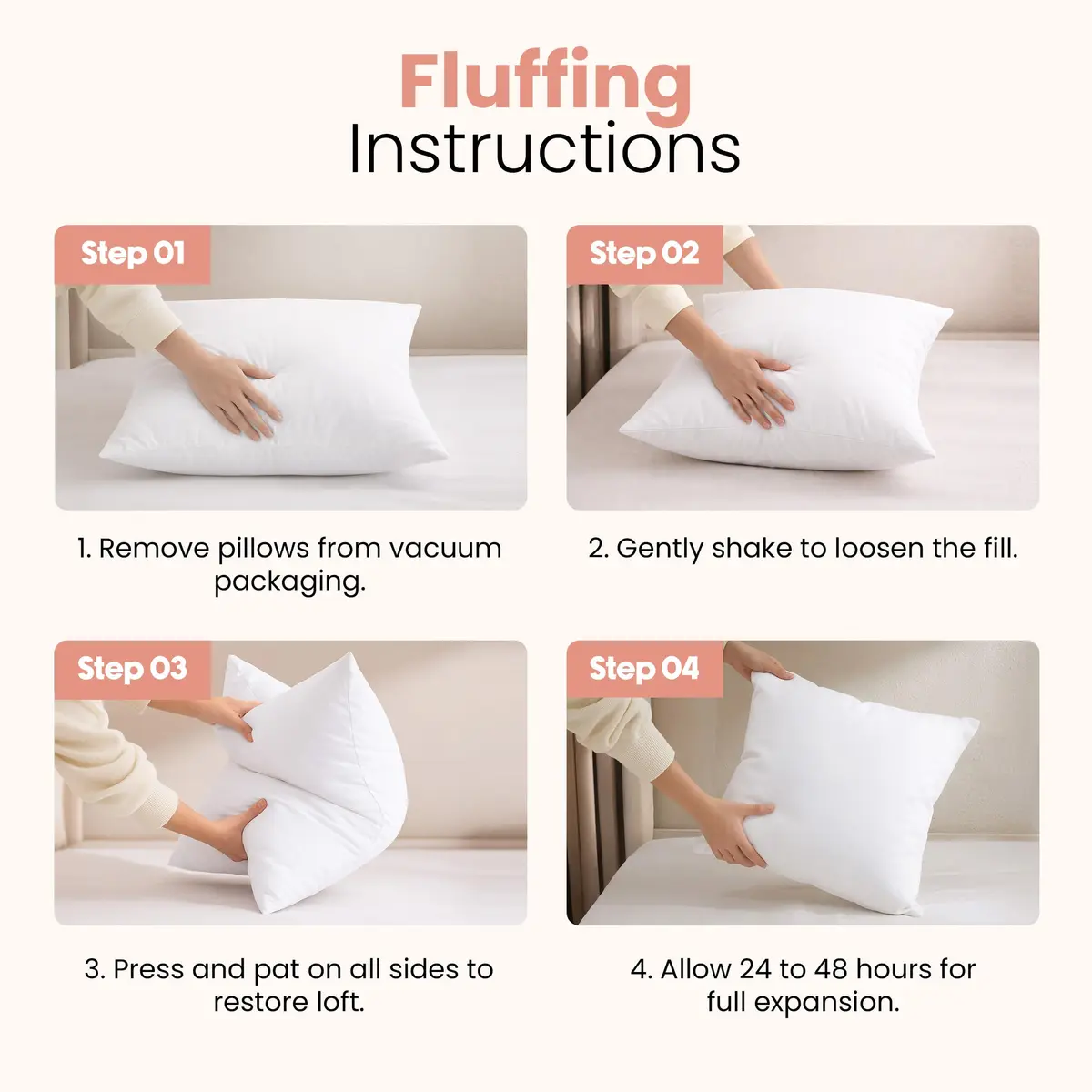 Utopia Bedding 18x18 Inch (45x45 cm) Pillow Inserts, White Throw Pillow Fillers | High-Rebound Fiber Core - view 3