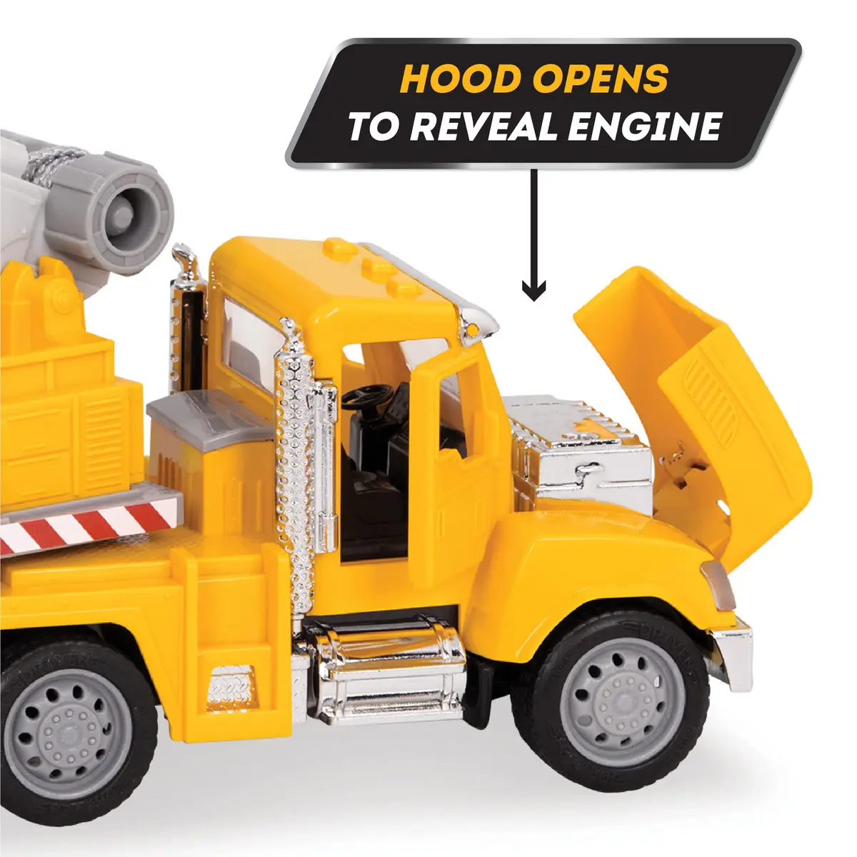 Driven by Battat Crane Truck Toy with Lights & Sounds, Movable Parts, 16.5 cm (6.5 Inches) | ASTM-Tested Construction Vehicle for Kids 3+ - view 6