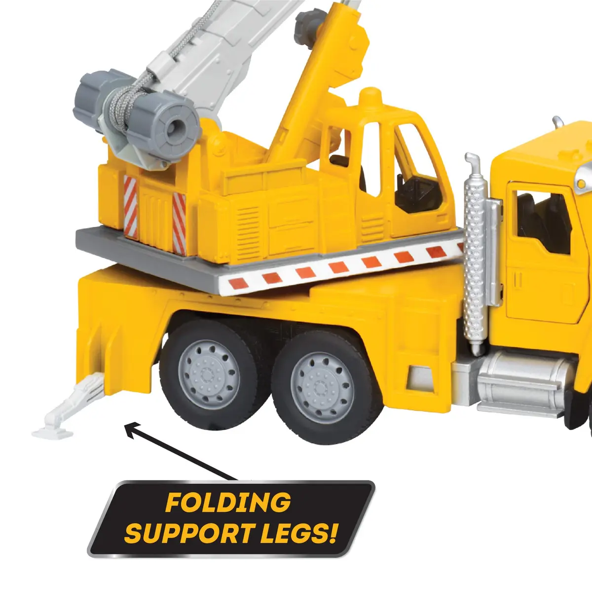 Driven by Battat Crane Truck Toy with Lights & Sounds, Movable Parts, 16.5 cm (6.5 Inches) | ASTM-Tested Construction Vehicle for Kids 3+ - view 3