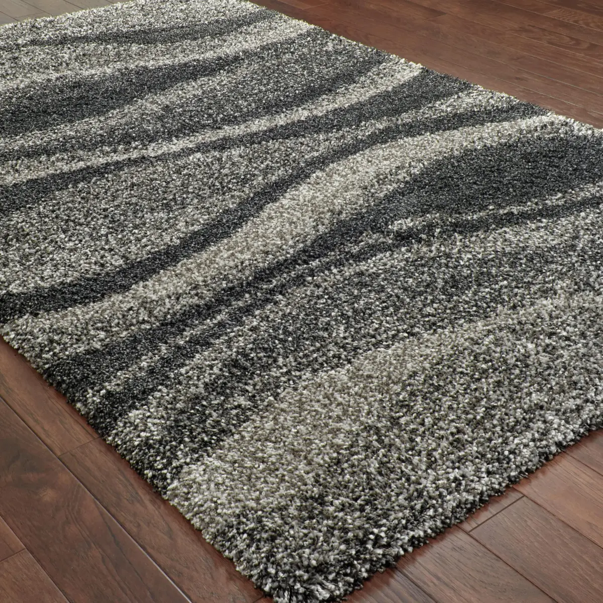 Oriental Weavers Henderson Shag Area Rug 1'10" x 3'3" | Plush Soft Modern Style in Grey/Charcoal - view 3