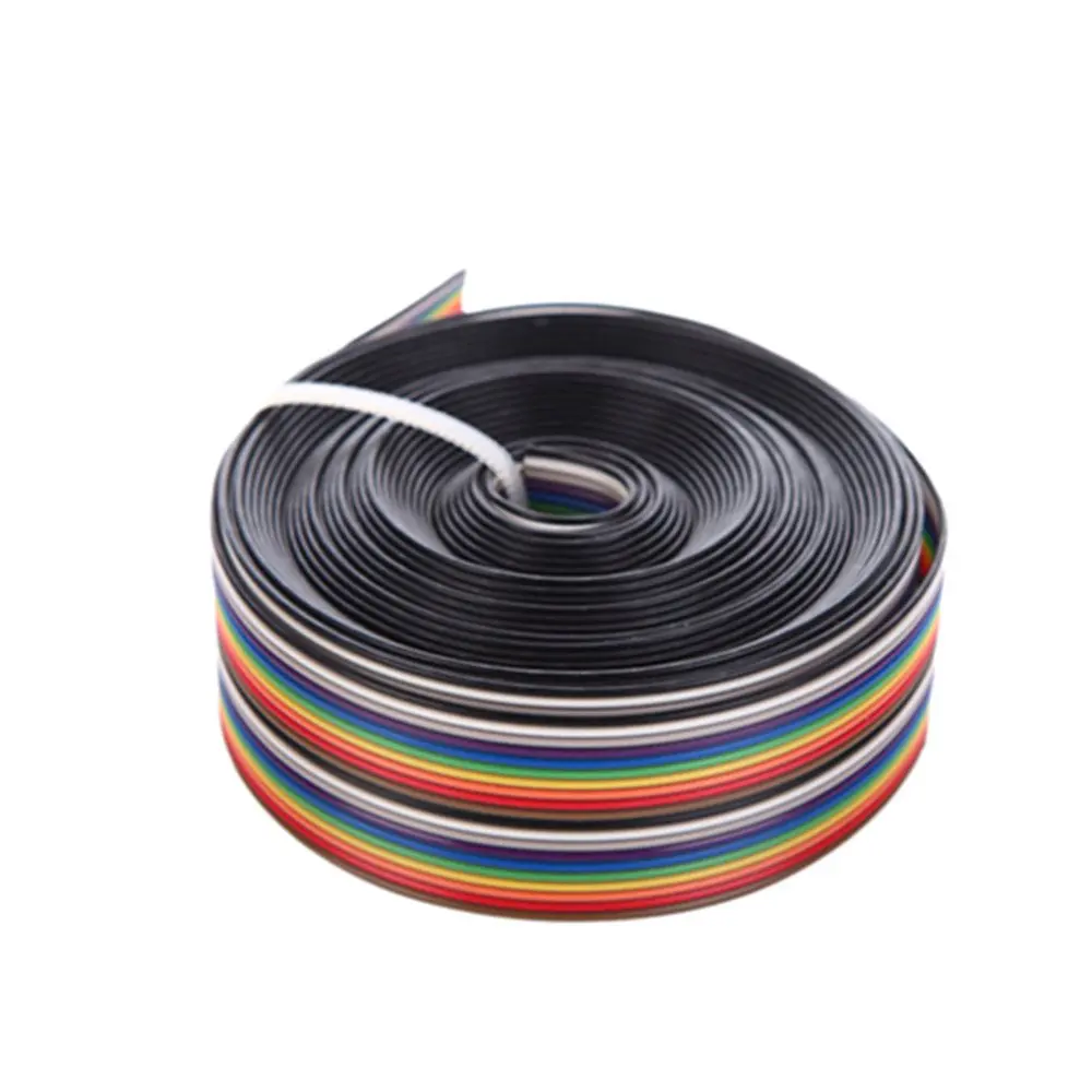 Eowpower 20 Pin Rainbow Color Flat Ribbon IDC Cable 5m | 2.54mm Pitch, Copper Material - main product image