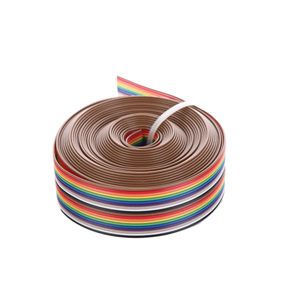 Eowpower 20 Pin Rainbow Color Flat Ribbon IDC Cable 5m | 2.54mm Pitch, Copper Material - view 4