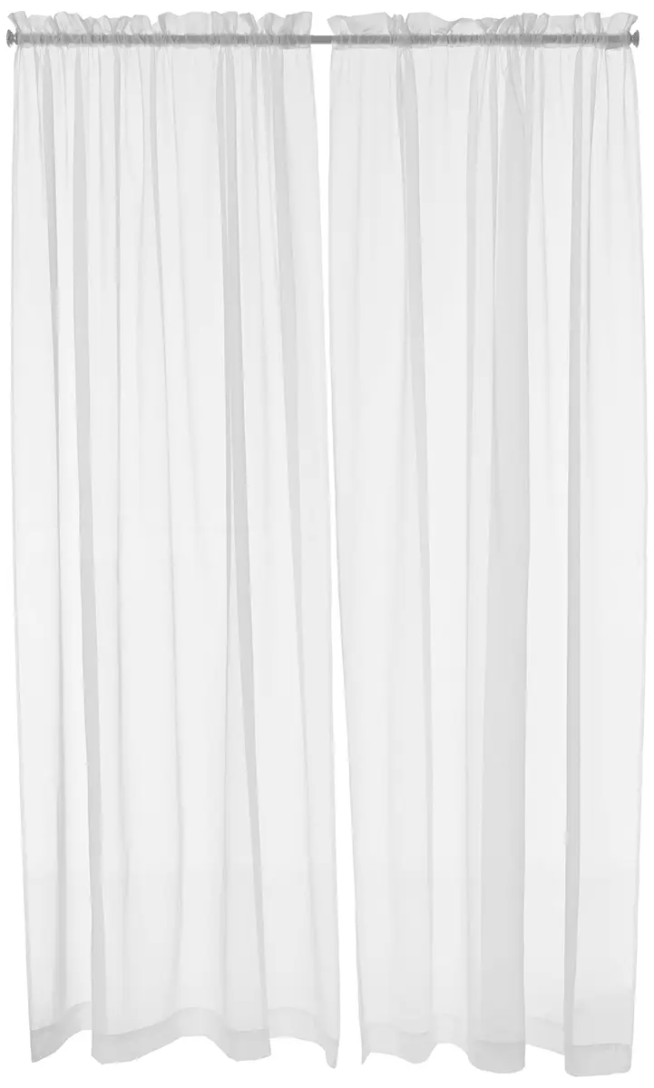 Pairs to Go Victoria Voile Modern Sheer Rod Pocket Window Curtains for Living Room (2 Panels), 59 in x 95 in, White - main product image