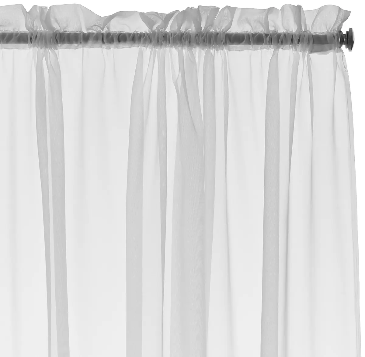 Pairs to Go Victoria Voile Modern Sheer Rod Pocket Window Curtains for Living Room (2 Panels), 59 in x 95 in, White - view 2