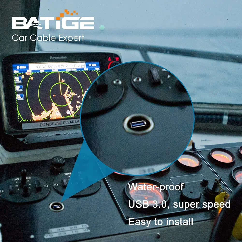 BATIGE USB 3.0 Male to Female AUX Car Mount Flush Cable 3ft | Waterproof Car Extension - view 7