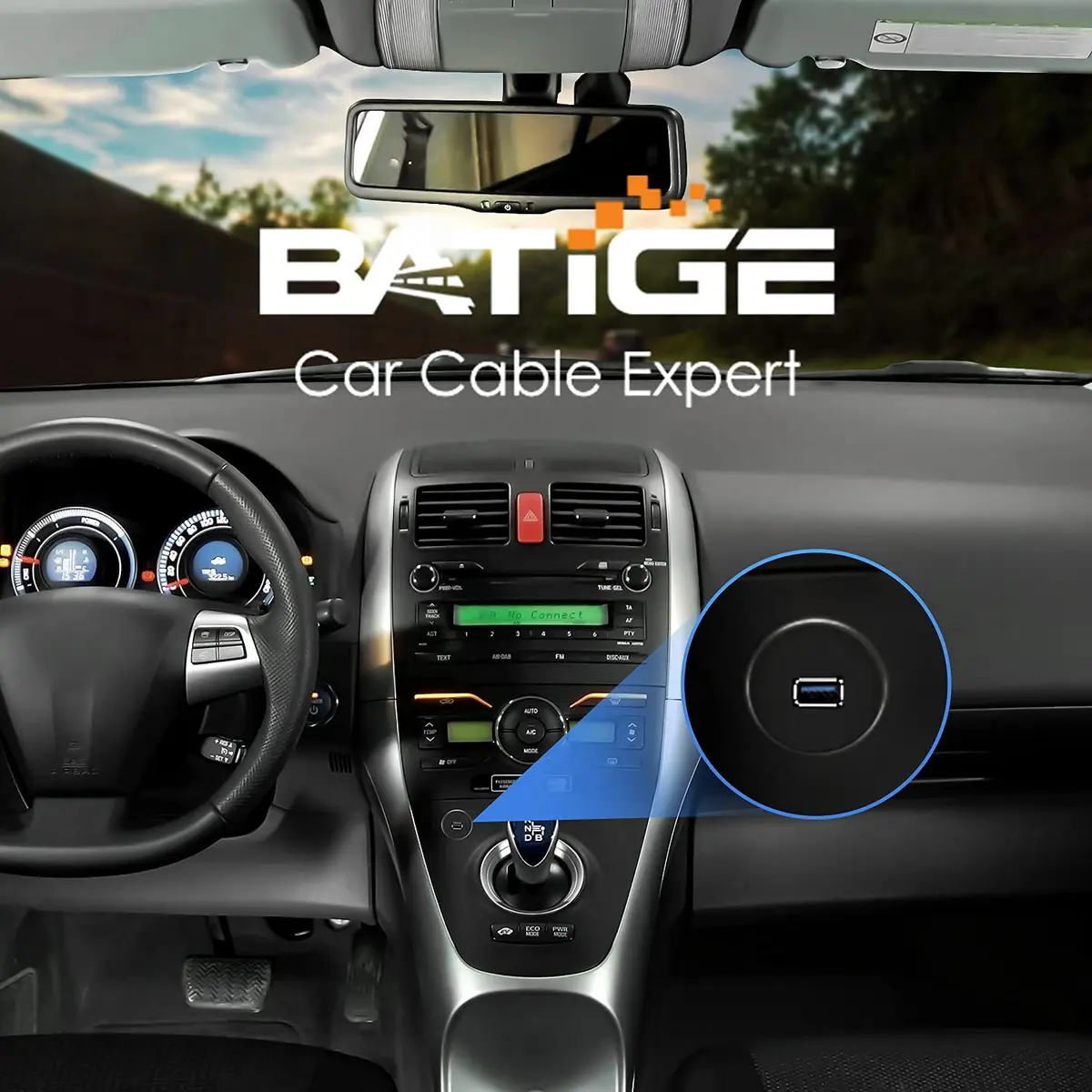 BATIGE USB 3.0 Male to Female AUX Car Mount Flush Cable 3ft | Waterproof Car Extension - view 4