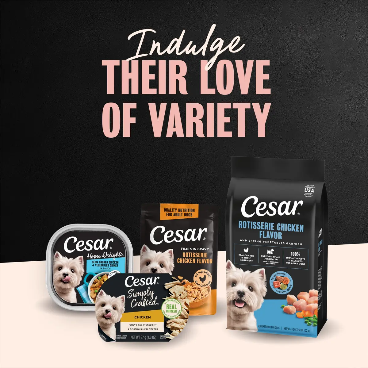 Cesar Small Breed Dry Dog Food Chicken Flavor & Spring Vegetables Garnish 2.27 kg (5 lb) | Real Chicken First Ingredient - view 9