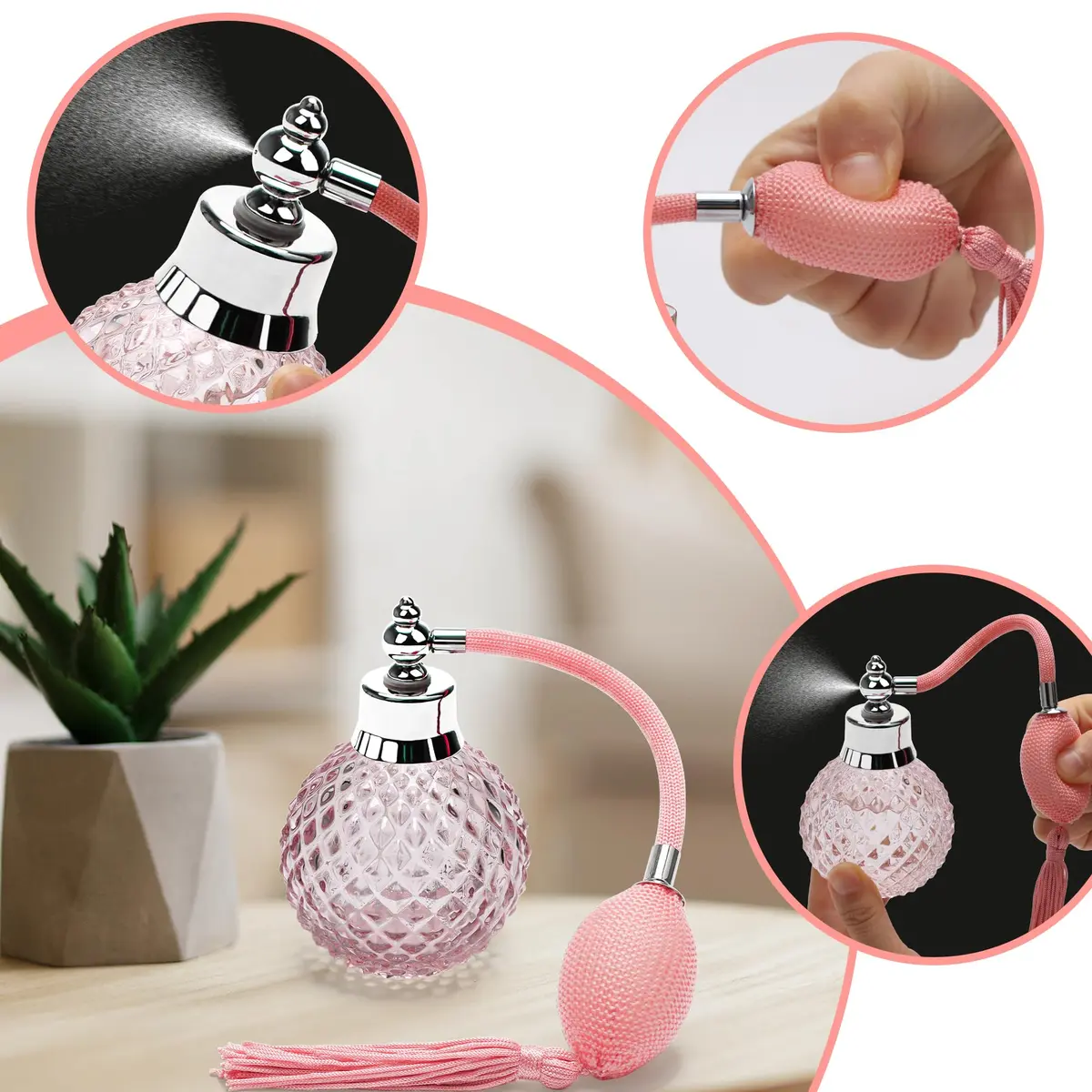 Coolrunner 100ml Crystal Art Refillable Perfume Atomizer Bottle,Long Spray | Vintage Crystal Design - view 6