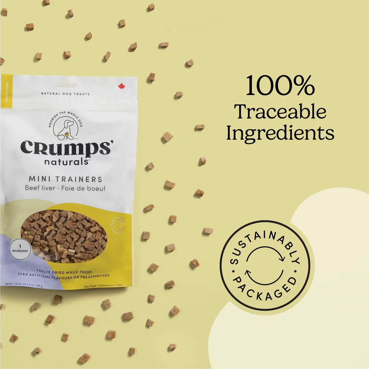 Crumps’ Naturals Freeze-Dried Beef Liver Mini Trainers 1.8 oz | All Natural Dog Treats for Training & Reward - view 9
