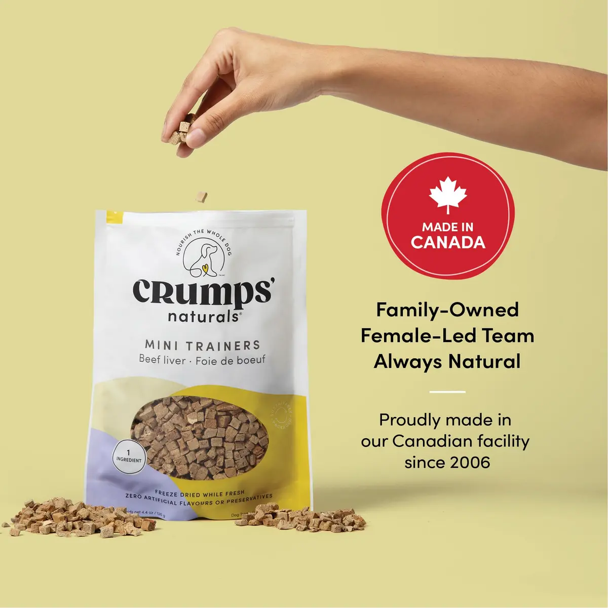 Crumps’ Naturals Freeze-Dried Beef Liver Mini Trainers 1.8 oz | All Natural Dog Treats for Training & Reward - view 3