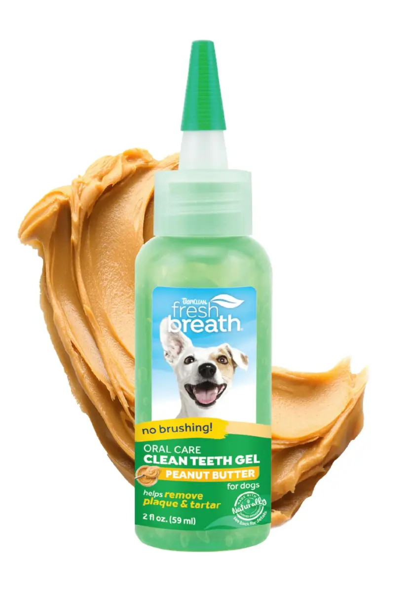 TropiClean Fresh Breath Dog Toothpaste Peanut Butter Flavor 59ml (2 Fl Oz) | No Brush Needed Plaque & Tartar Remover - main product image