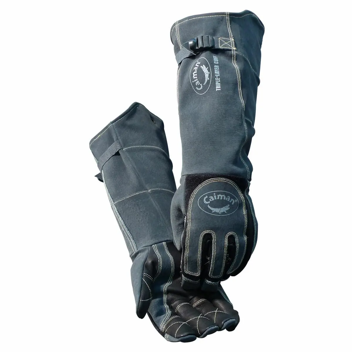 Caiman Heavy Duty Sheep Grain MIG/Stick Welding Gloves | 21in, Kevlar Reinforced, Triple-Layer Cuff, Boarhide Patch (Large) - main product image