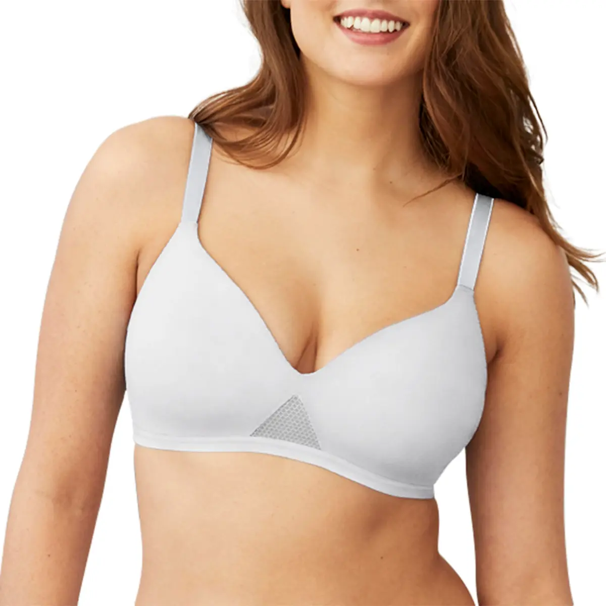 Hanes Womens Oh So Light Foam ComfortFlex Fit Wirefree Bra, White, Medium US | Full Coverage, Lightweight Support - main product image
