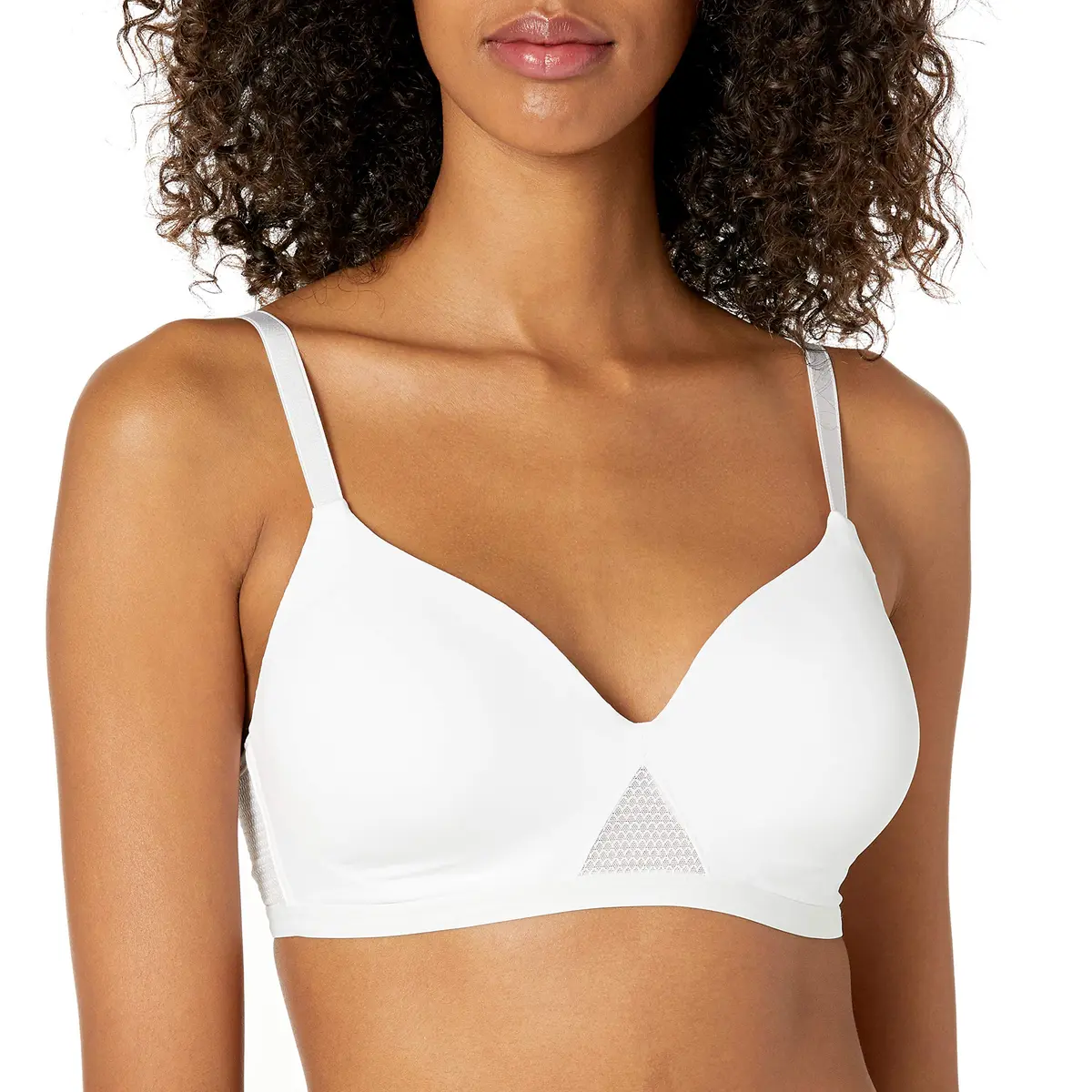 Hanes Womens Oh So Light Foam ComfortFlex Fit Wirefree Bra, White, Medium US | Full Coverage, Lightweight Support - view 2