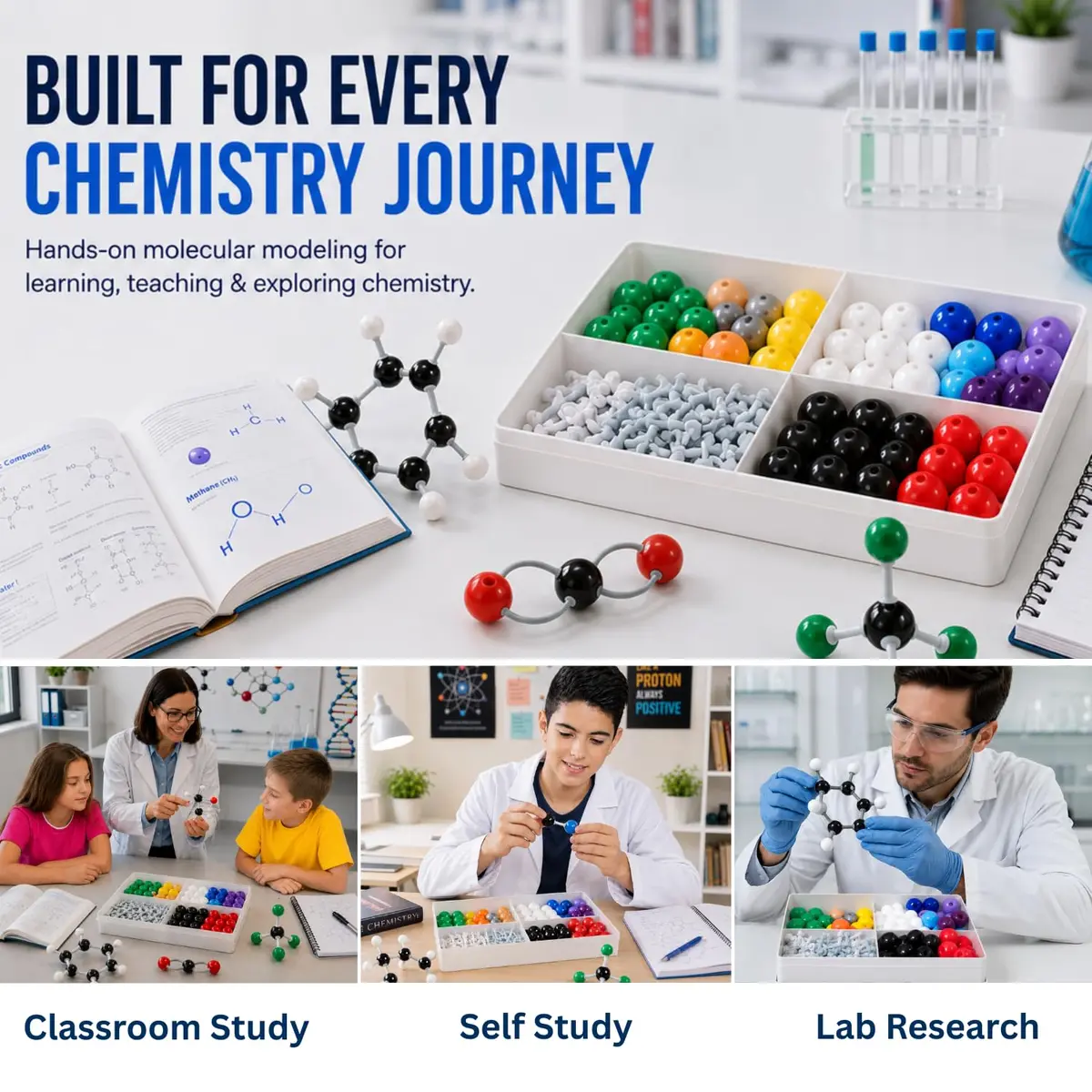 Old Nobby Organic Chemistry Model Kit 239 PCS | Molecular Model Kit for Students - view 7