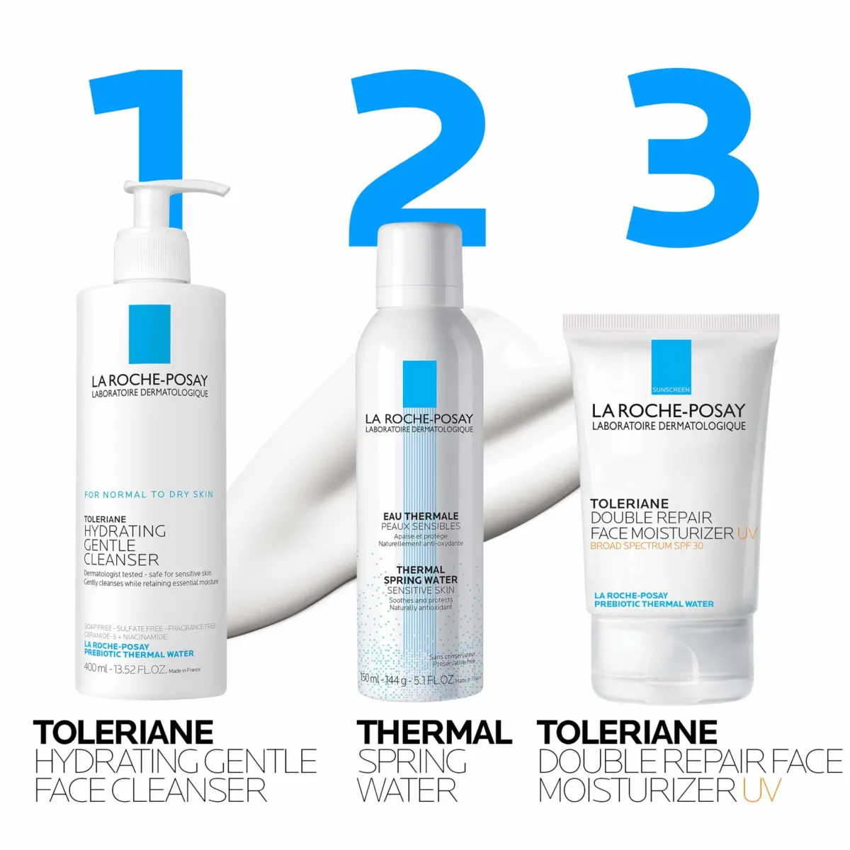 La Roche-Posay Toleriane Double Repair UV Face Moisturizer SPF 30 100ml (3.38 Fl Oz) | Prebiotic Thermal Water & Niacinamide - view 6
