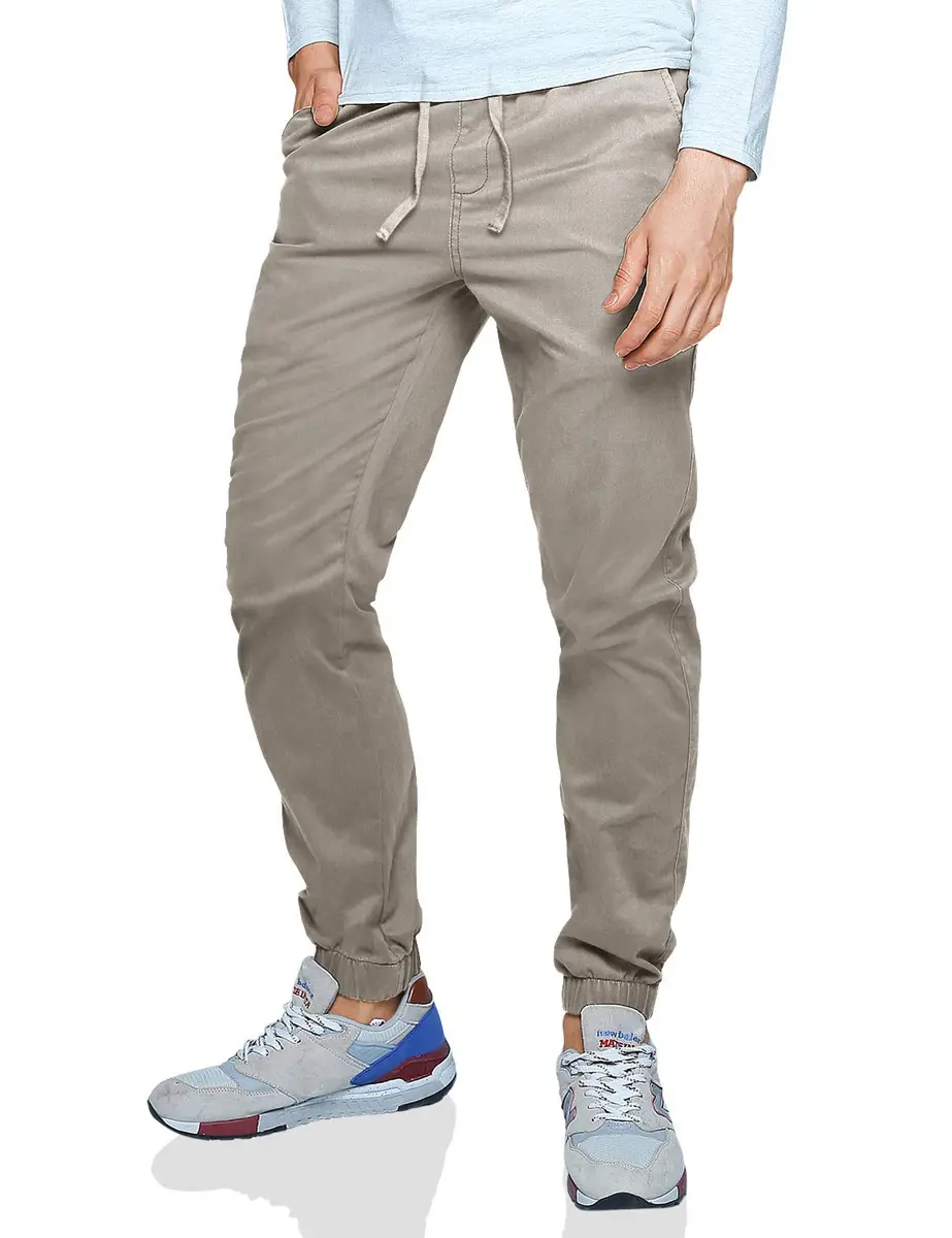 Match Men's Jogger Pant 34W x 30L (Light Khaki) | Comfortable Elastic Waist Tapered Fit - main product image