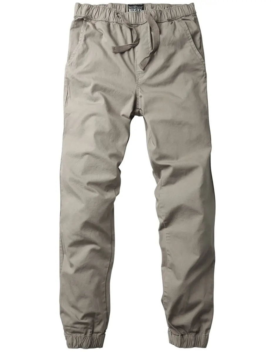 Match Men's Jogger Pant 34W x 30L (Light Khaki) | Comfortable Elastic Waist Tapered Fit - view 2