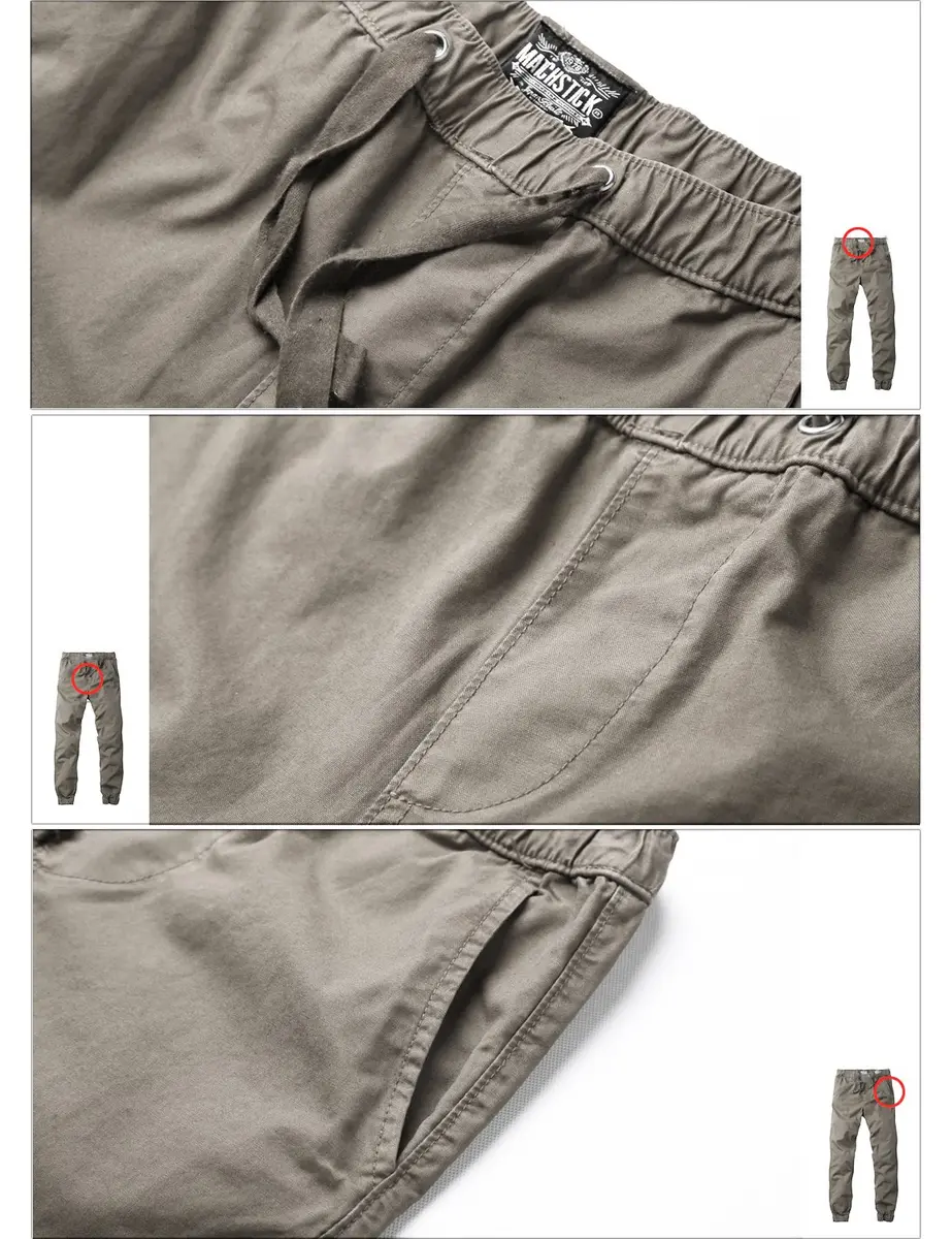 Match Men's Jogger Pant 34W x 30L (Light Khaki) | Comfortable Elastic Waist Tapered Fit - view 4