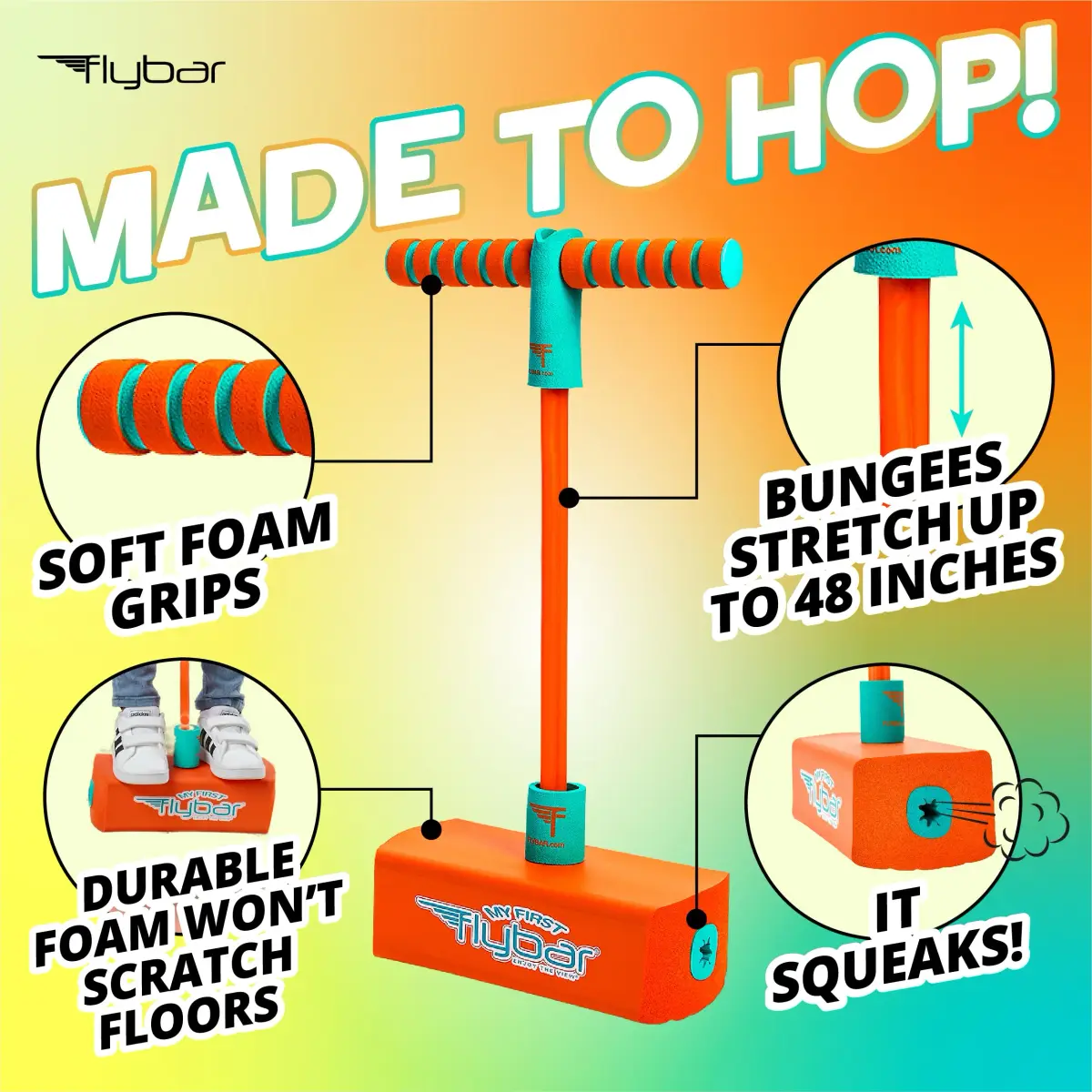Flybar My First Foam Pogo Jumper for Kids Ages 3+ - Vibrant Orange | Safe & Durable Indoor/Outdoor Toy - view 2