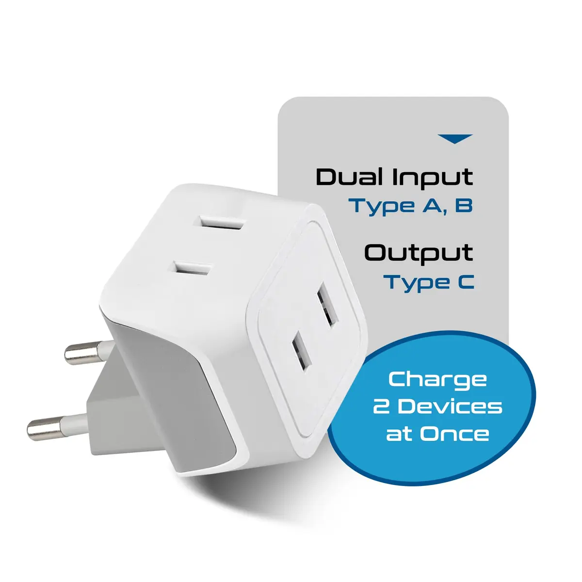 Ceptics European Travel Plug Adapter - Type C, Dual Input, Compact (3 Pack) | Compatible in most European countries - view 5