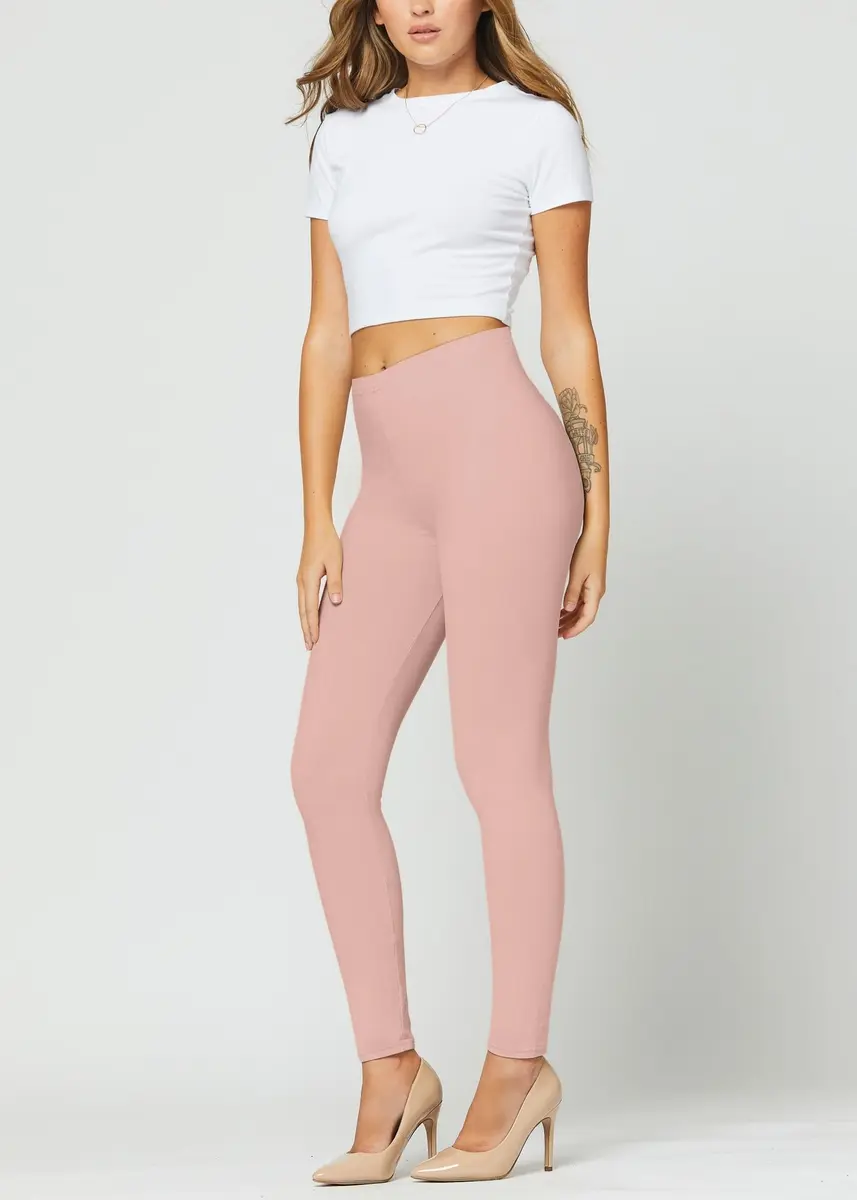 Conceited High-Rise Tummy Control Leggings - Plus Size Dusty Pink | Flattering Fit & Ultra Soft Comfort - view 3
