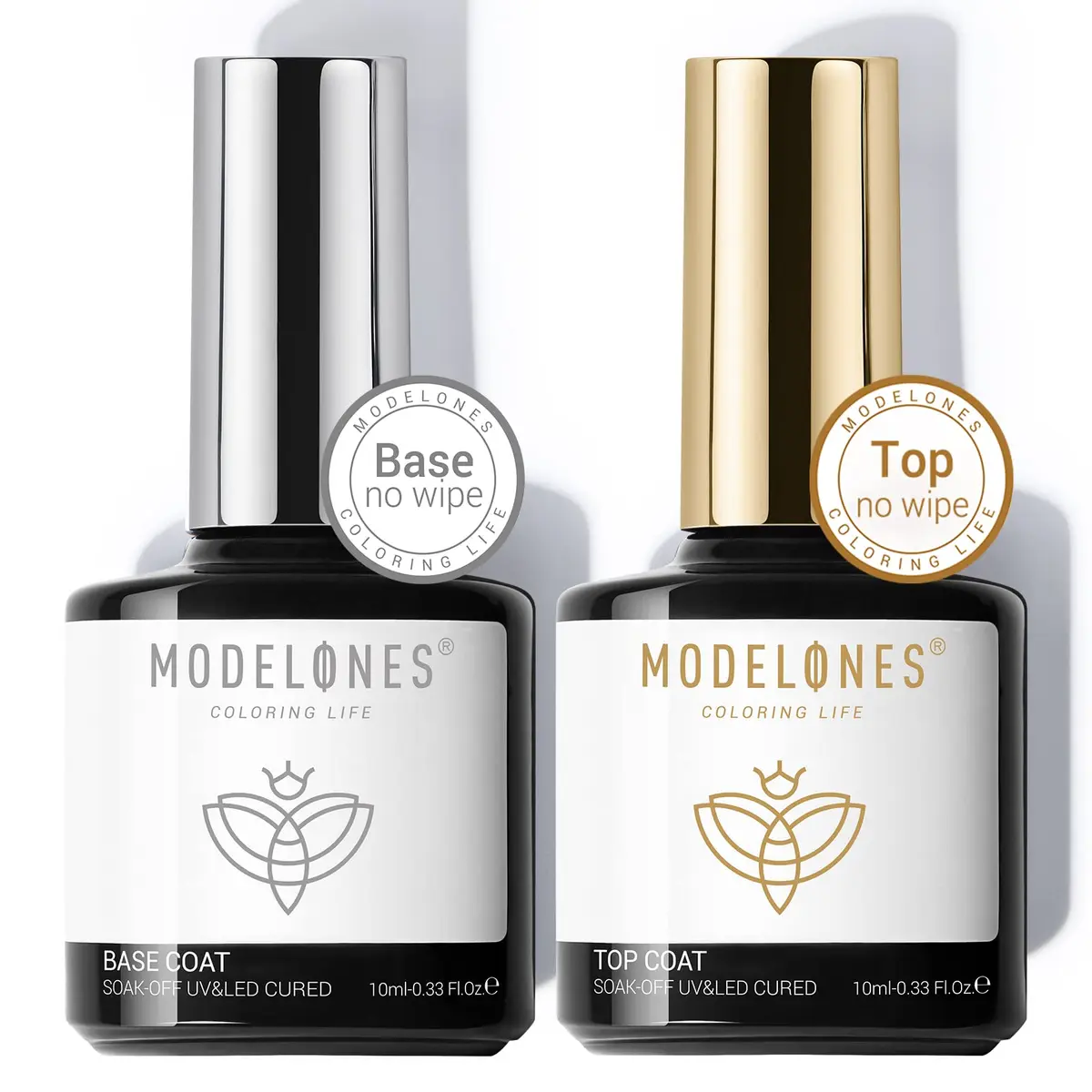 modelones Clear Gel Nail Polish Set 2PCS | Long-Lasting, No Wipe, Glossy Finish (10ml each) - main product image