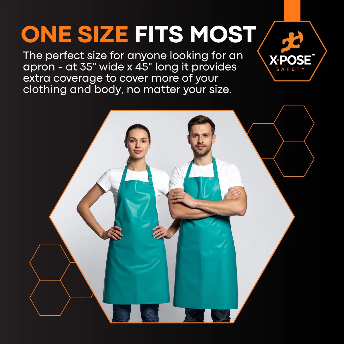 Xpose Safety Heavy Duty Vinyl Apron 2 Pack (90cm x 114cm) | Waterproof & Chemical Resistant for Home & Industrial Use - view 6