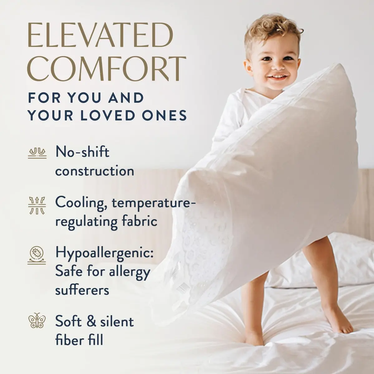 Digital Decor 100% Cotton Luxury Hotel Pillows King Size | Hypoallergenic, Cooling, Supportive - view 4