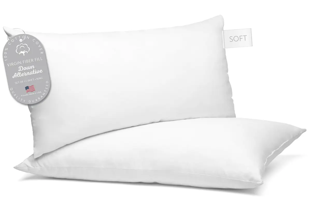 Digital Decor 100% Cotton Luxury Hotel Pillows King Size | Hypoallergenic, Cooling, Supportive - main product image