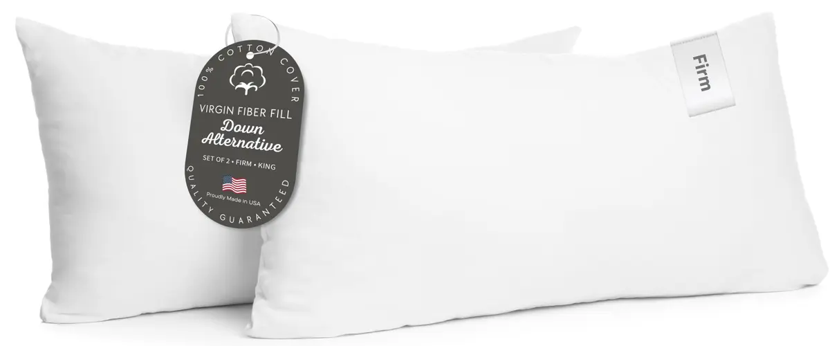 Digital Decor King Size Cotton Pillow Set of 2 | Cooling Hypoallergenic Support for Side & Back Sleepers - main product image