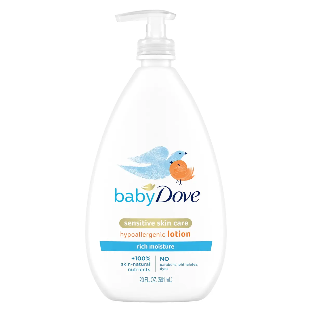Baby Dove Sensitive Skin Care Body Lotion Rich Moisture 20 oz (591 ml) | Hypoallergenic & Dermatologist Tested - main product image