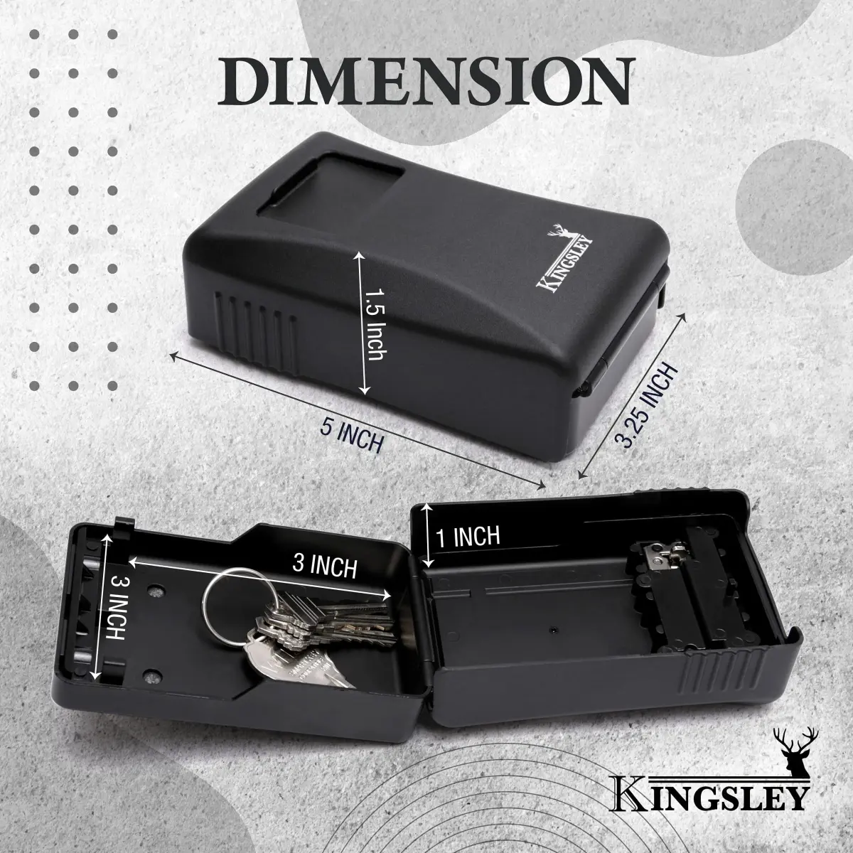 Kingsley Guard-a-Key Realtor Lock Box | 27 cu in (442 ml) Capacity | Heavy-Duty Metal Construction with 4-Digit Combination - view 3