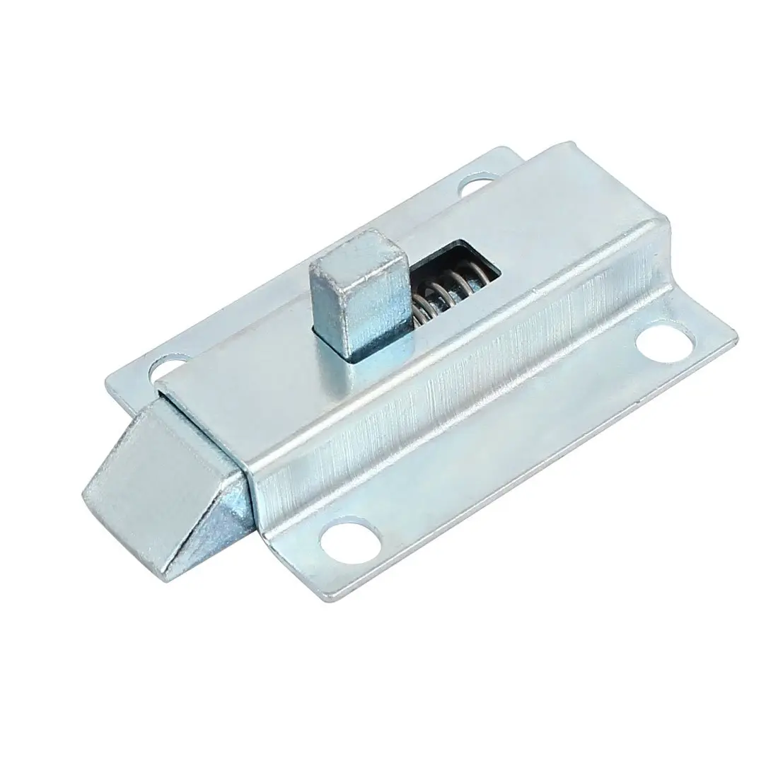 uxcell Door Bolt Latch 50mm Metal Security Spring Bounce Lock | Silver Tone, 2-inch Length - main product image
