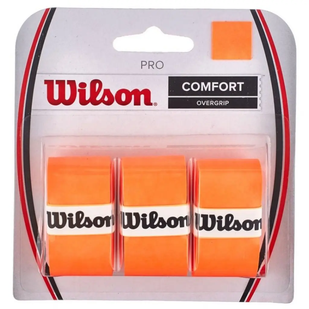 WILSON Pro Overgrip Comfort - 3 Pack - Burn Orange | Superior Tennis & Racquet Sport Feel - main product image
