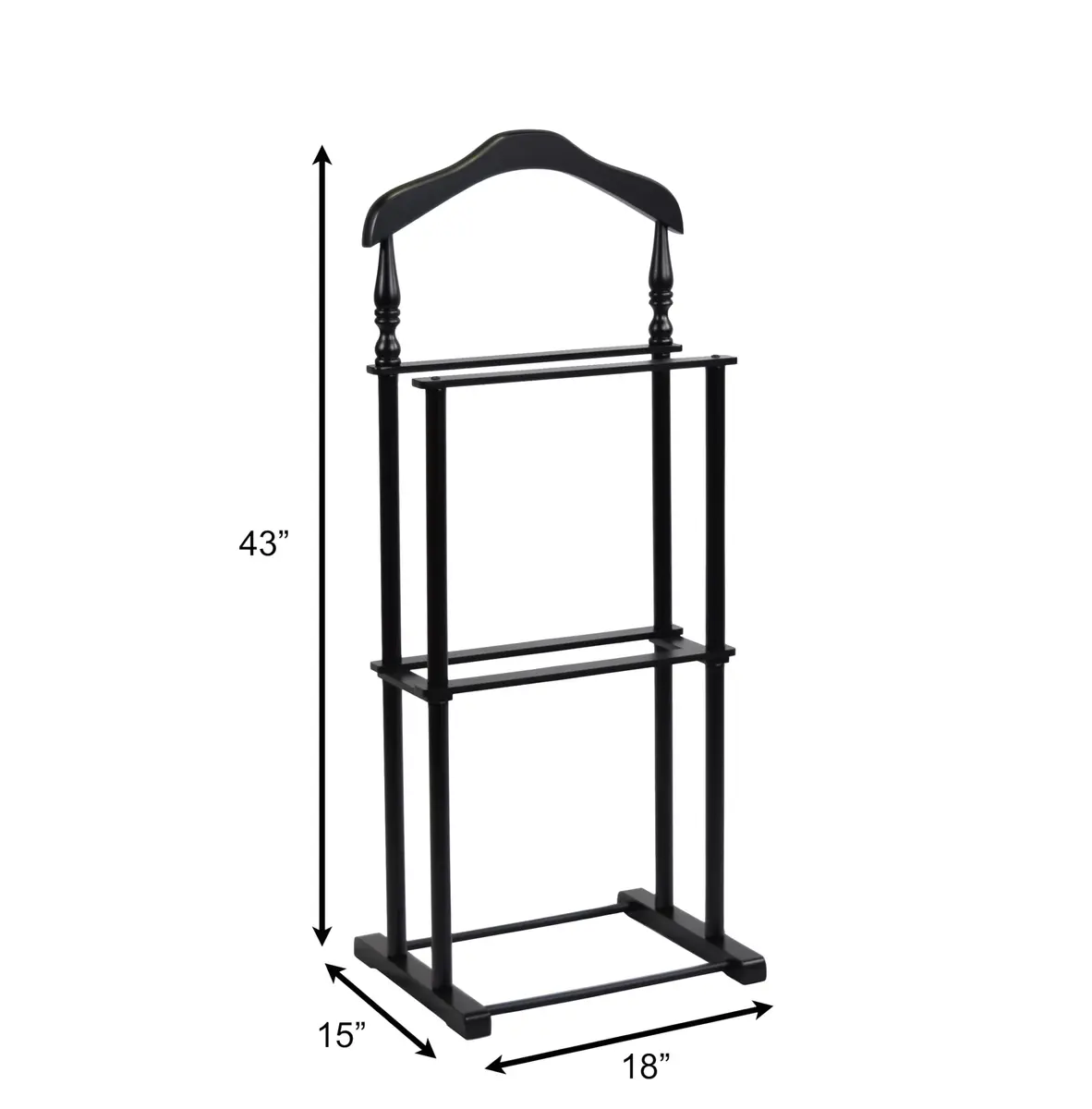 Proman Products Twin Valet 42.5" Height Black | Elegant Wardrobe Organizer - view 7