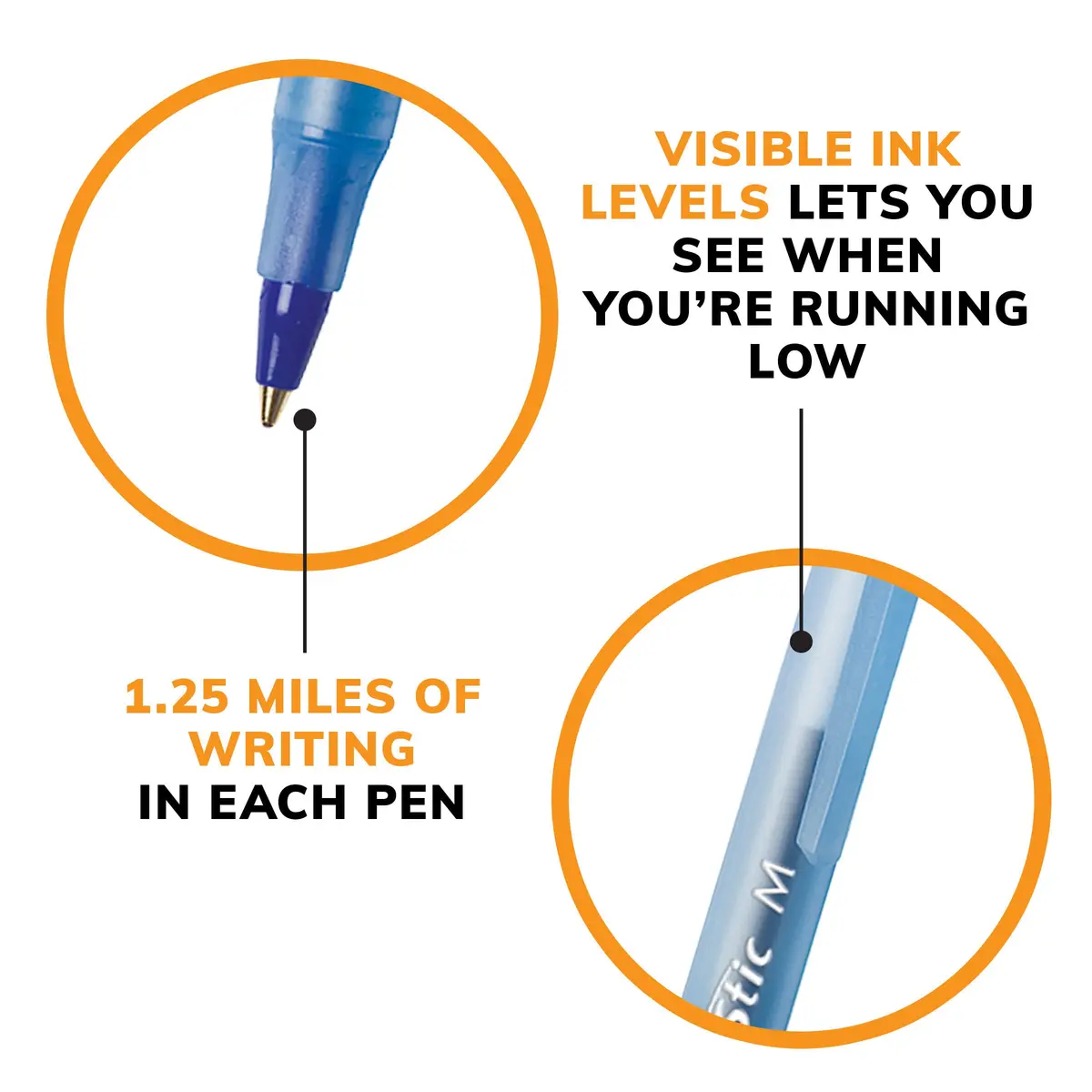 BIC Round Stic Xtra Life Blue Ballpoint Pens, 144-Count Pack | Smooth Ink Flow for Office & School - view 6