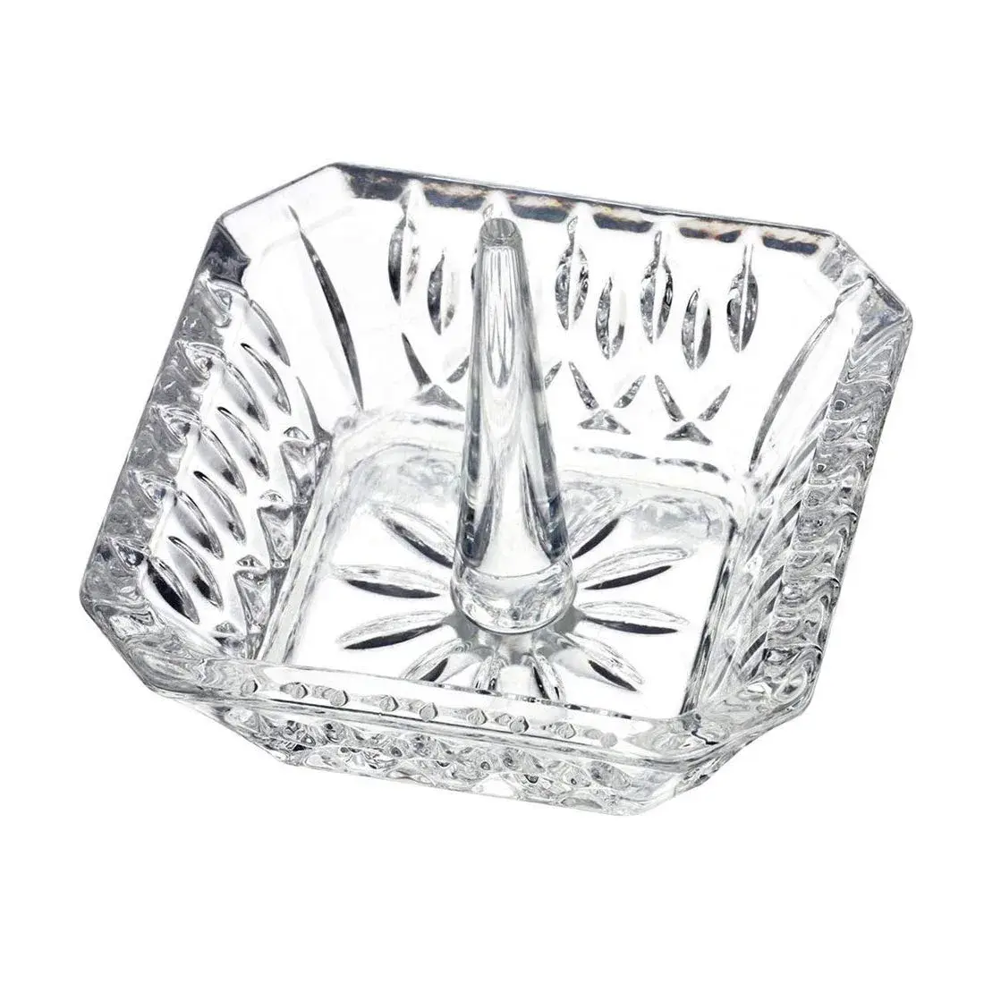 H&D HYALINE & DORA Crystal Ring Holder Dish 7.8cm (3.1") | Exquisite Glass Jewelry Organizer Tray for Rings & Earrings - main product image
