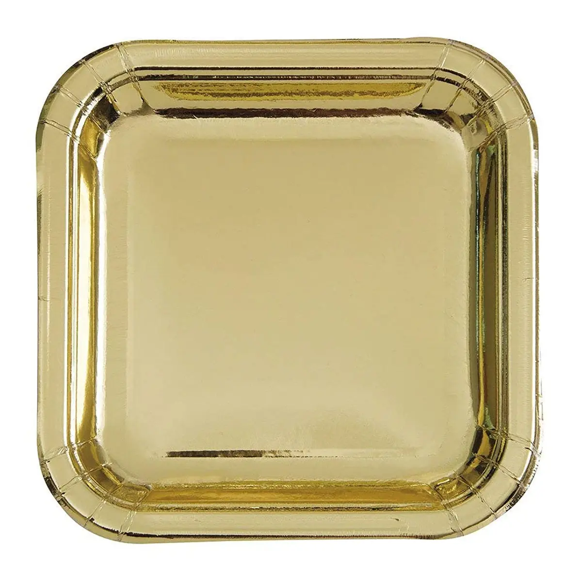 Unique Gold Foil Square Dessert Plates 7 inch (17.5 cm) | Pack of 8 - main product image