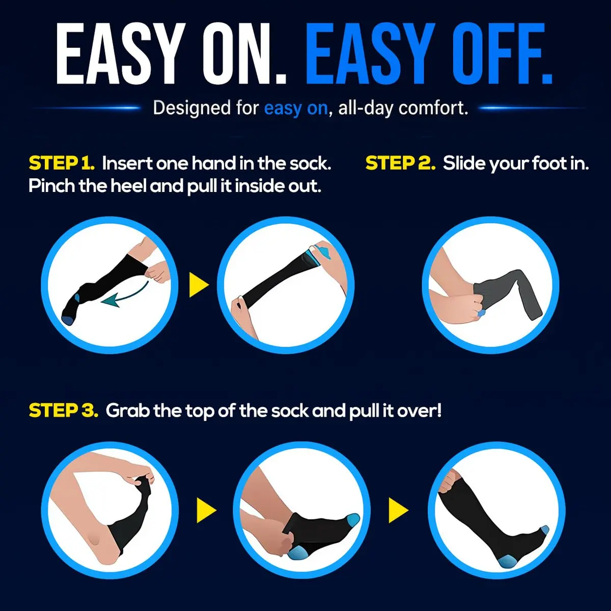 SB SOX Lite Compression Socks for Flying, 15-20mmHg (Black/Gray, L/XL) | Support for Long Flights & Travel - view 7