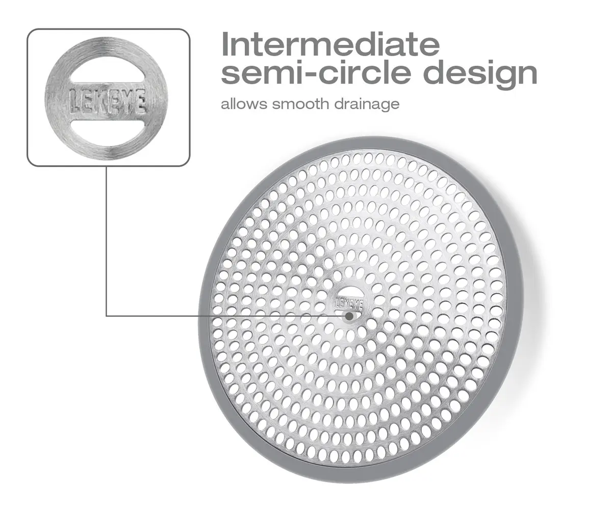 LEKEYE Shower Drain Hair Catcher 11.8cm (4.7 inch) | Rust-Proof Stainless Steel & Silicone - view 6