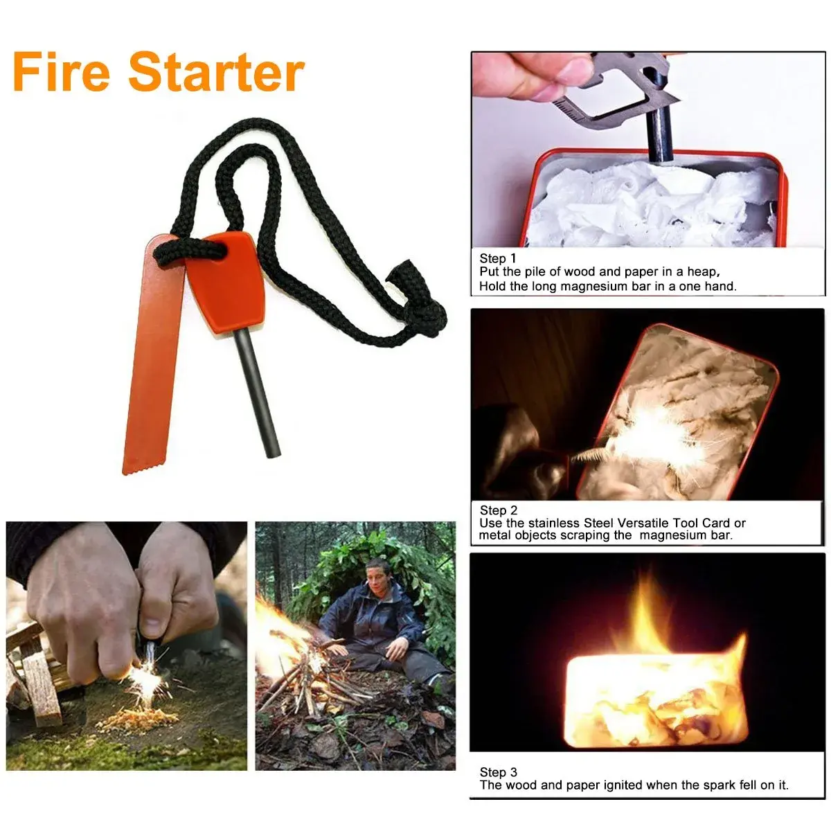 EMDMAK Survival Kit Black 194 g (6.8 oz) | Essential Outdoor Emergency Gear - view 2