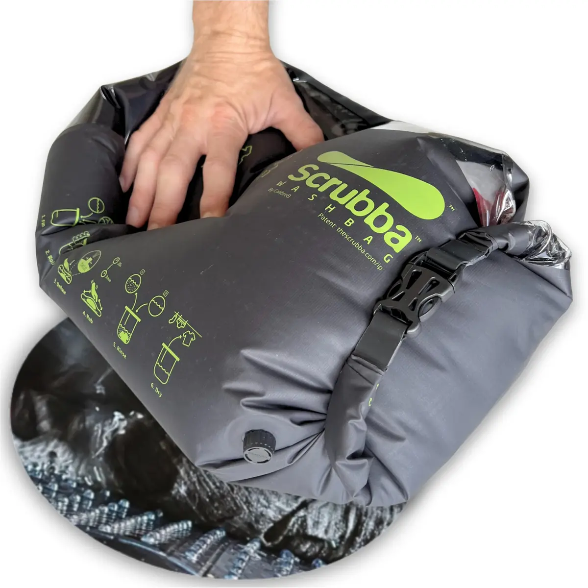 Scrubba Wash Bag Patented Washboard-in-a-Bag™ 5 oz Travel Clothes Washer | Ultra-Portable Travel Laundry Solution - main product image