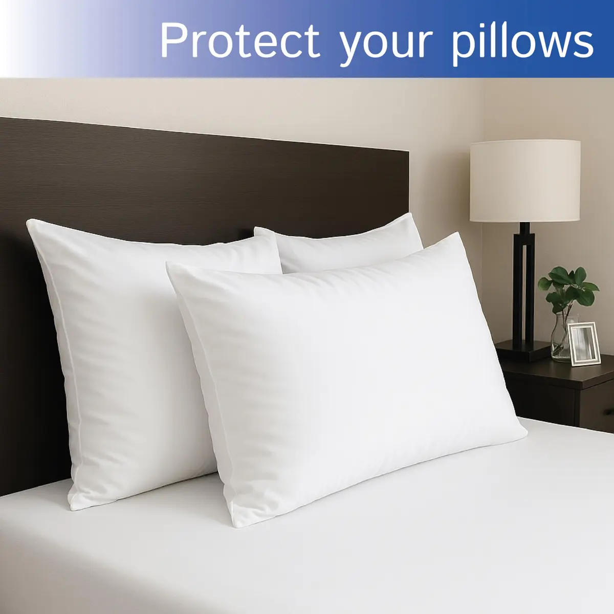 Four Seasons Essentials Queen Size Waterproof Pillow Protectors (Set of 2) 53cm x 79cm | Hypoallergenic Zippered Pillow Encasement - view 4
