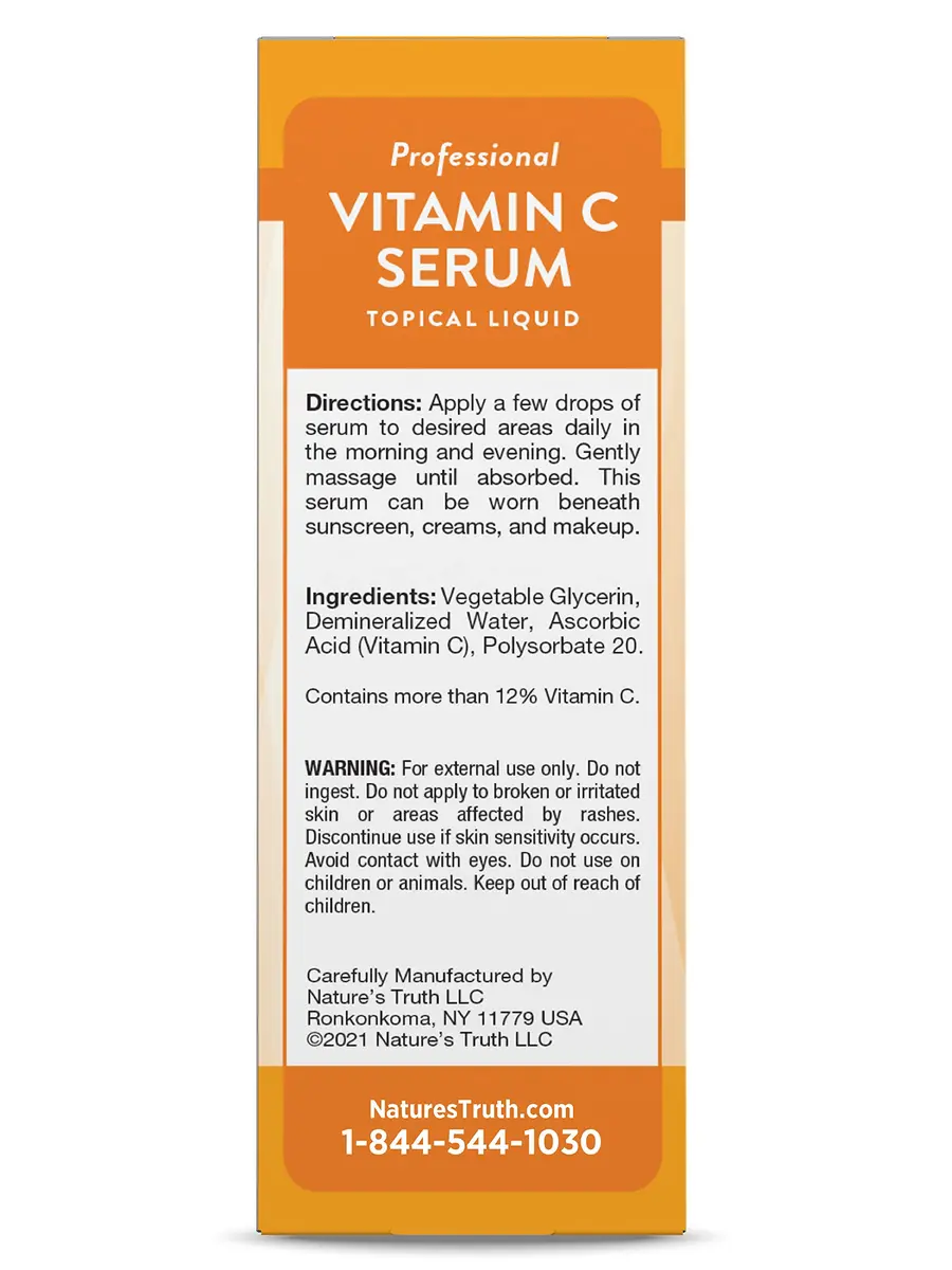 Nature's Truth Vitamin C Serum 2 Fl Oz (60ml) | Brightening & Hydrating Face Oil - view 6