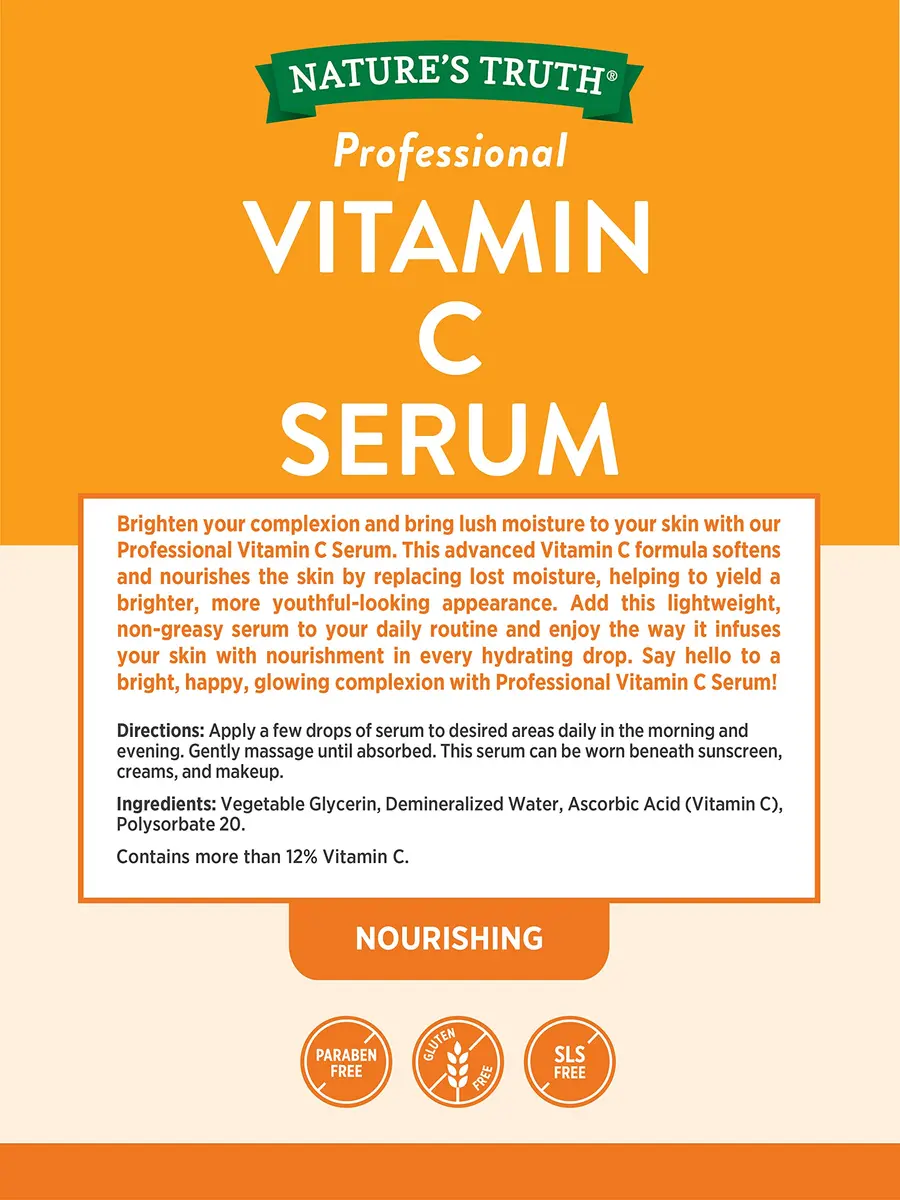 Nature's Truth Vitamin C Serum 2 Fl Oz (60ml) | Brightening & Hydrating Face Oil - view 2