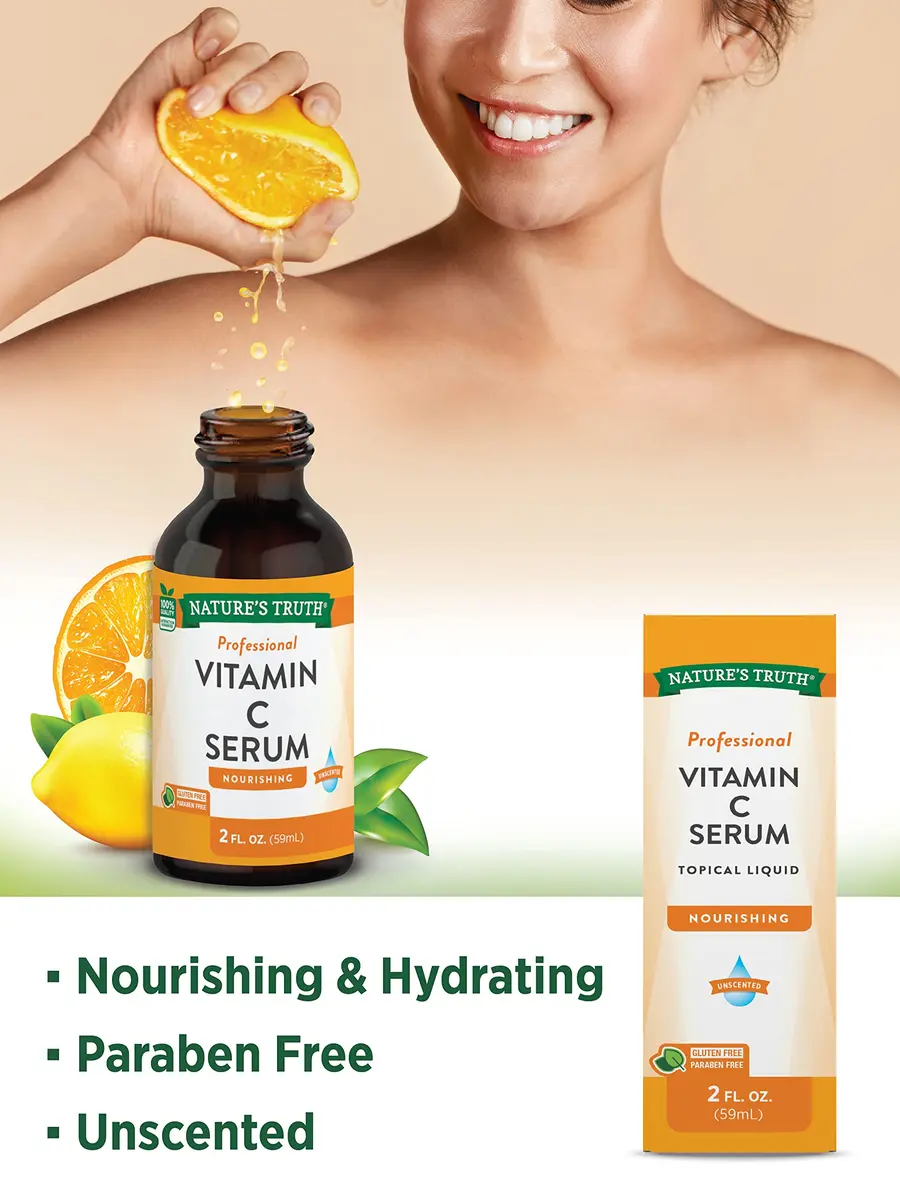 Nature's Truth Vitamin C Serum 2 Fl Oz (60ml) | Brightening & Hydrating Face Oil - view 3