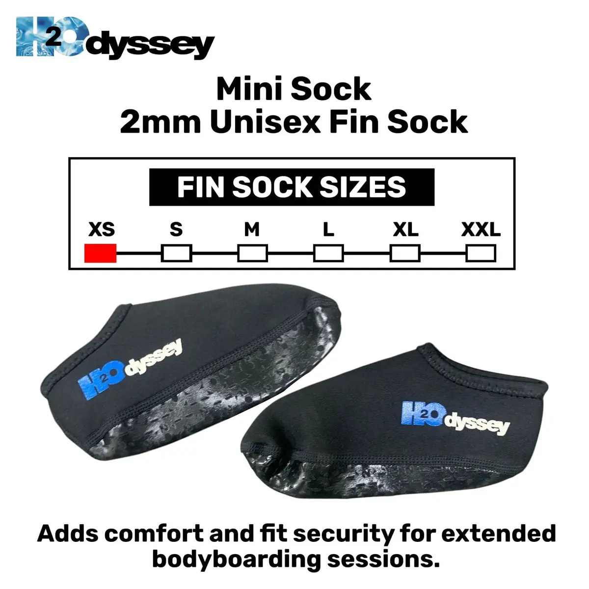 H2ODYSSEY 2mm Neoprene Fin Socks – Anti‑Blister Water Socks for Swimming & Diving (Ankle, Black, Medium) - view 4