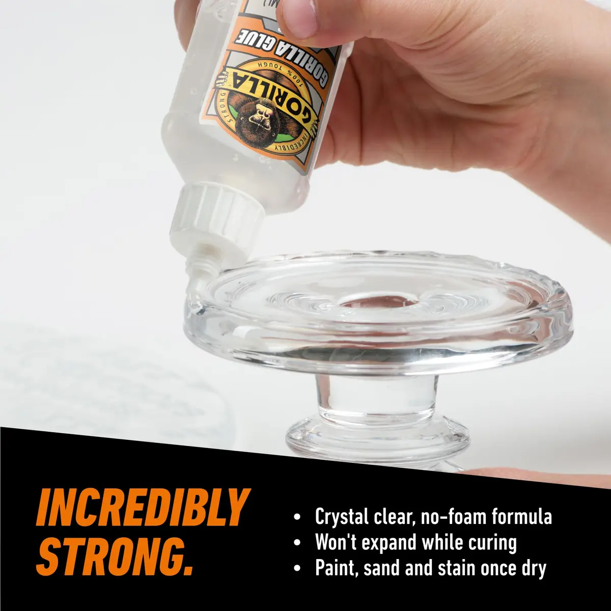 Gorilla Clear Glue, All Purpose, 1.75 oz Bottle | Crystal Clear, Water Resistant Bond - view 4