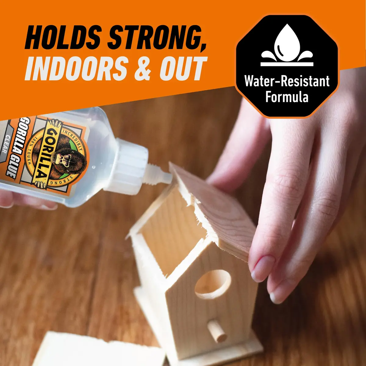 Gorilla Clear Glue, All Purpose, 1.75 oz Bottle | Crystal Clear, Water Resistant Bond - view 5